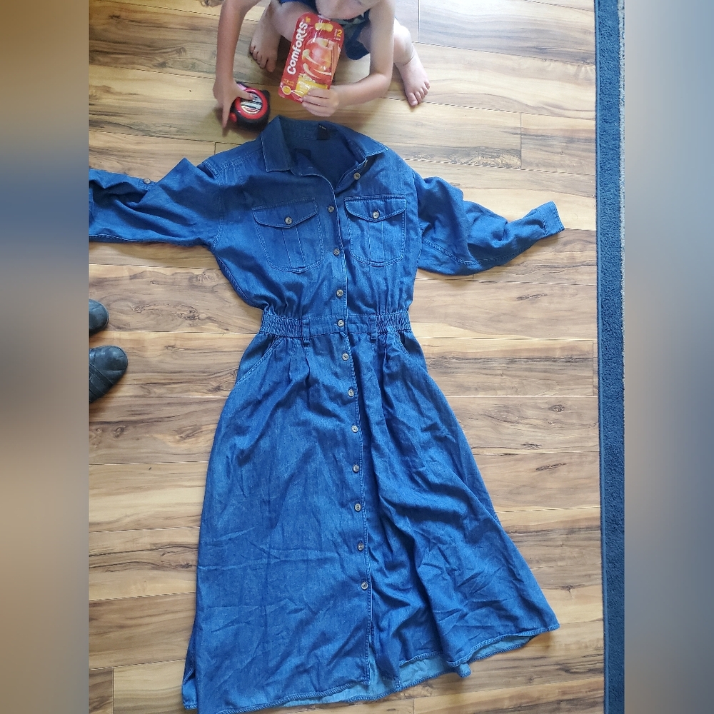 Vintage Lizsport Denim Maxi Dress